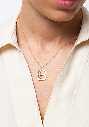 Necklace Identity Letter B Gold
