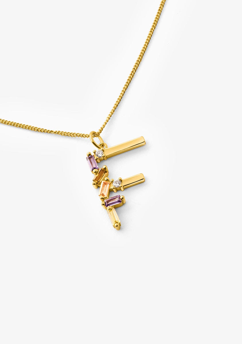 Letter f necklace hot sale gold