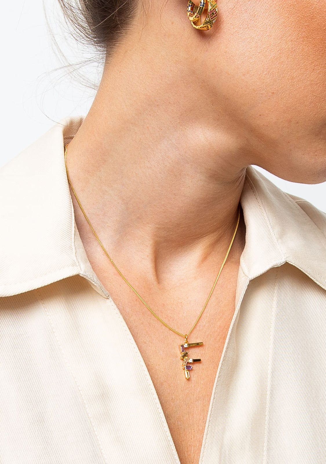 Collier Identity Letter F Gold