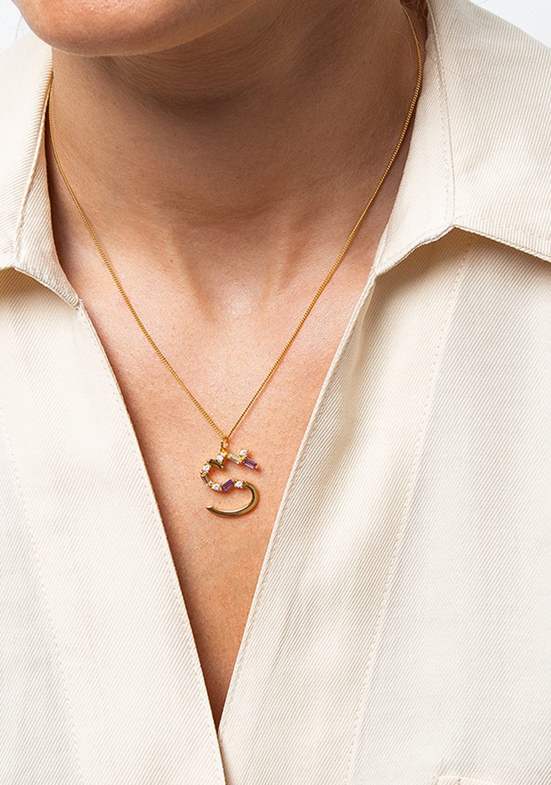 S letter on sale gold chain