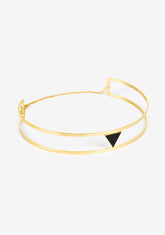 Collar Choker Baño Oro 18K Triangle Nero