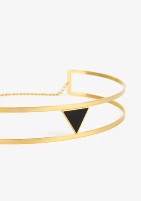 Collar Choker Triangle Nero Oro