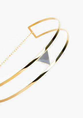 Collar Choker Triangle Nero Oro