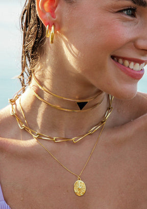 Collar Choker Triangle Nero Oro