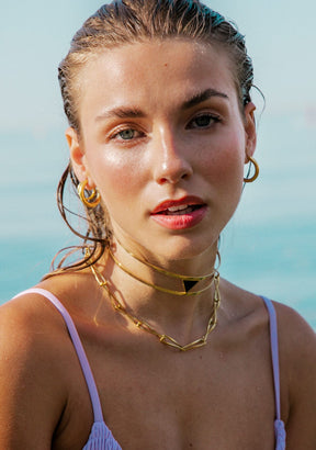 Collar Choker Triangle Nero Oro