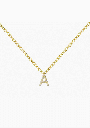 Colar inicial Zircônia Ouro