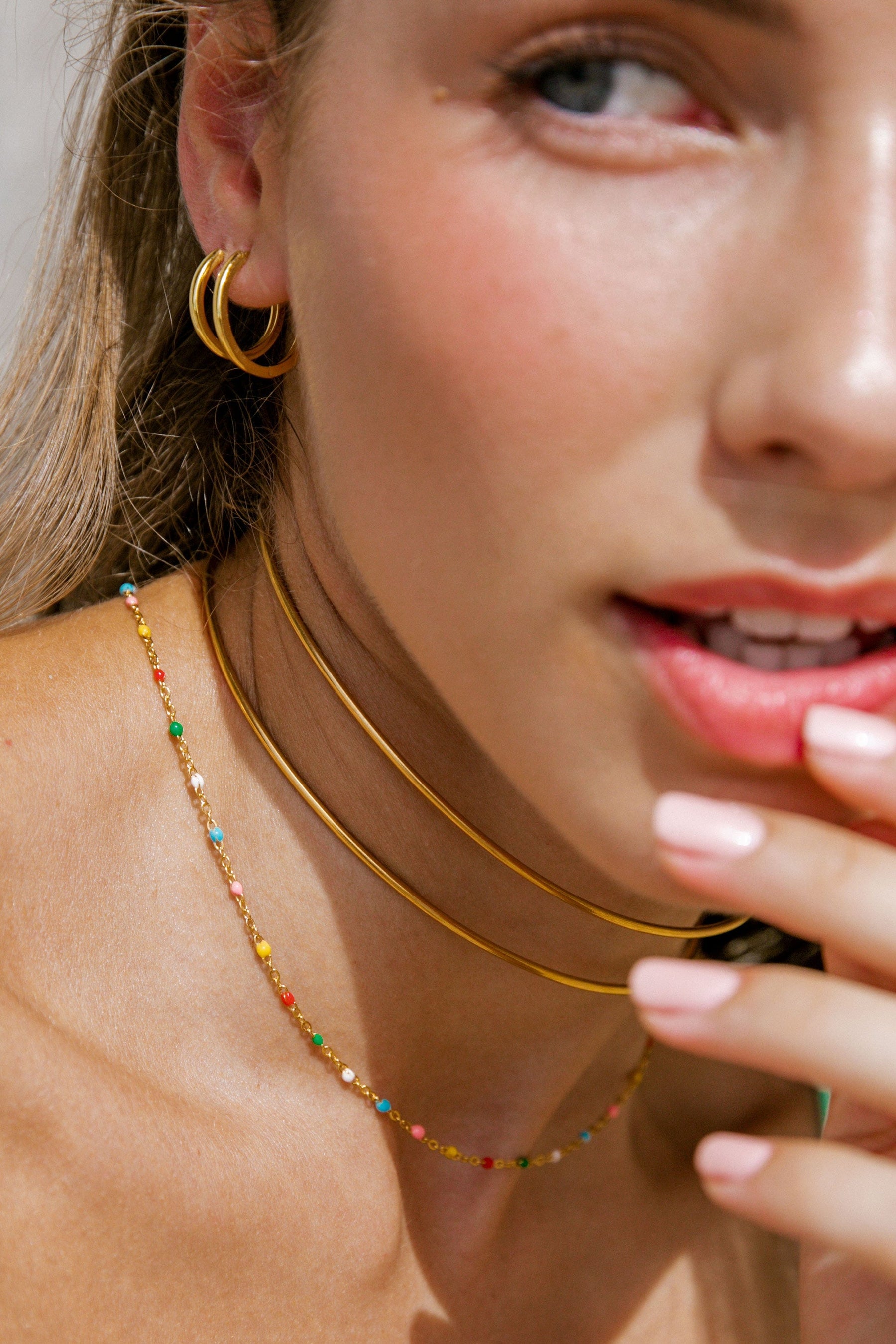 Enamel Multi Necklace Gold