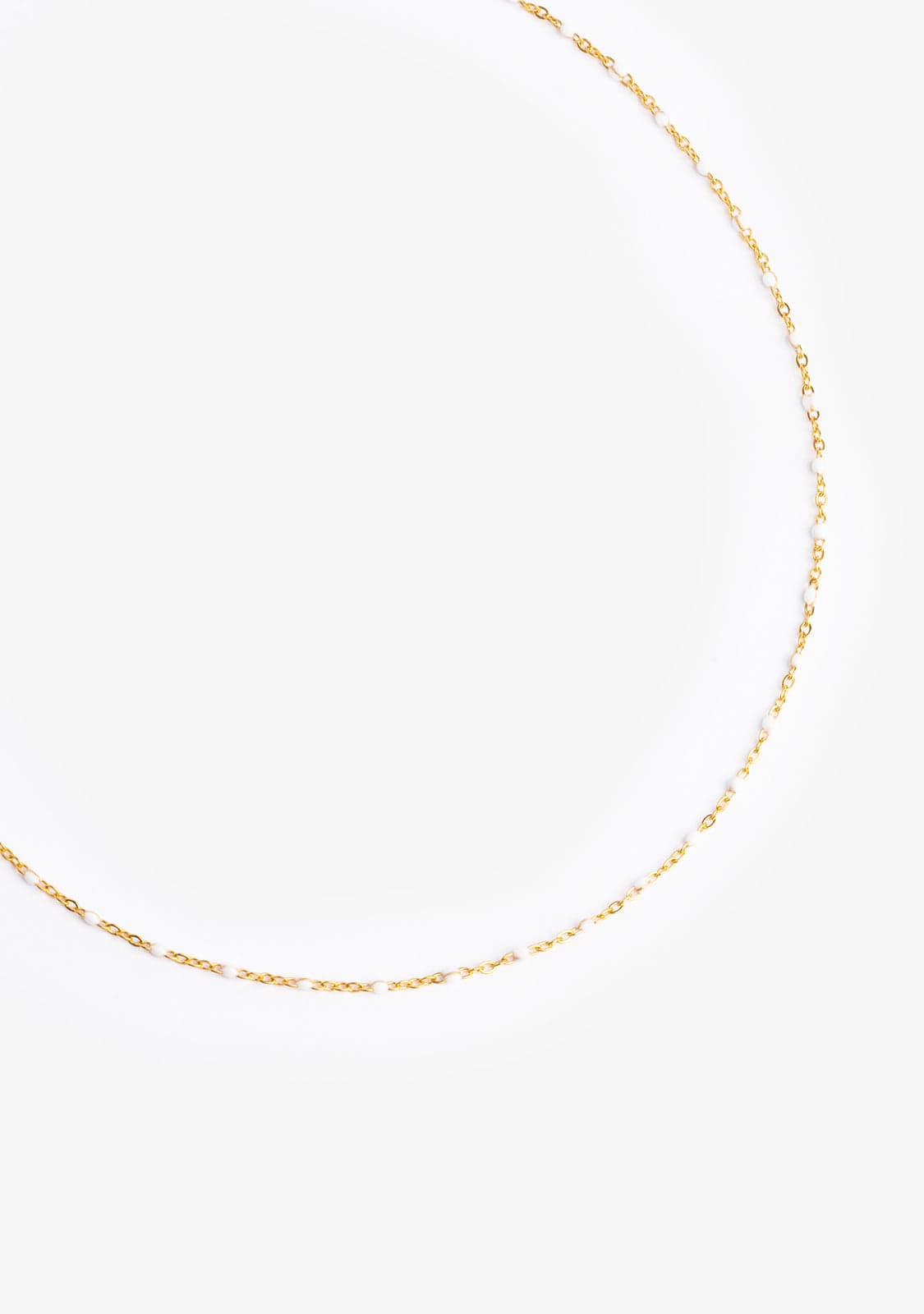 Enamel White Necklace Gold
