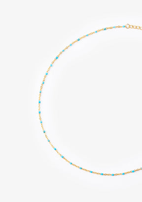Enamel Sky Necklace Gold