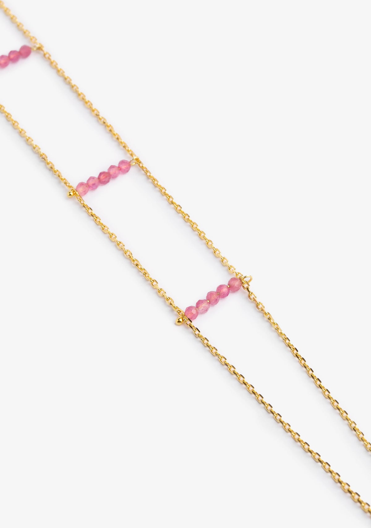 Collar Chocker Oro 18K Con Circonitas Rosa Ajustable