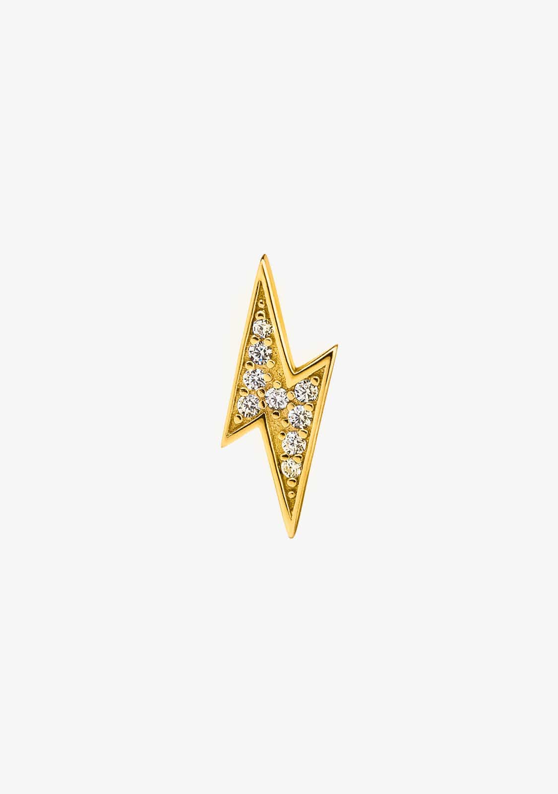 Piercing Lightning Bolt Zirconia Gold