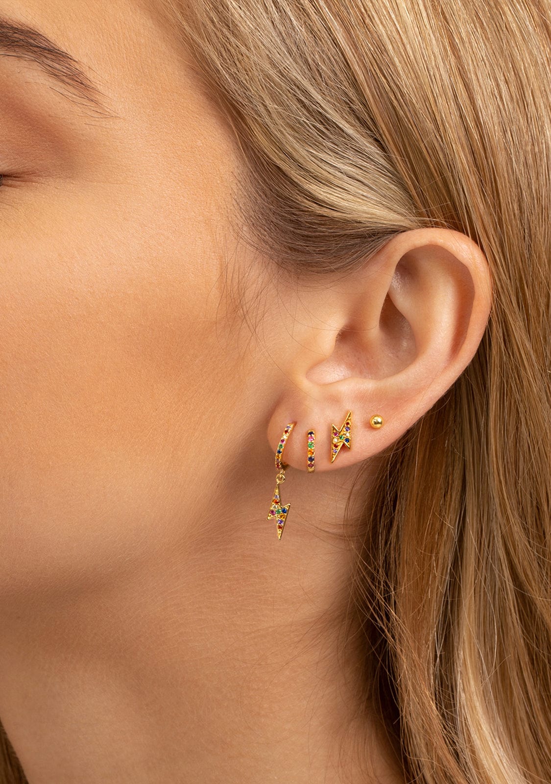 Piercing Eclair Zirconia Or multicolore