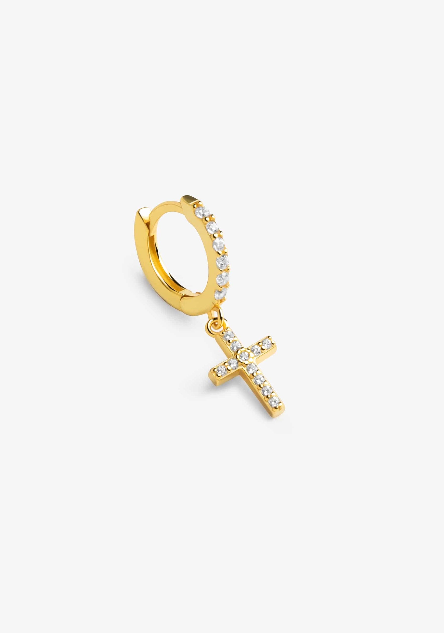 Cross Zirconias Hoop Piercing Gold