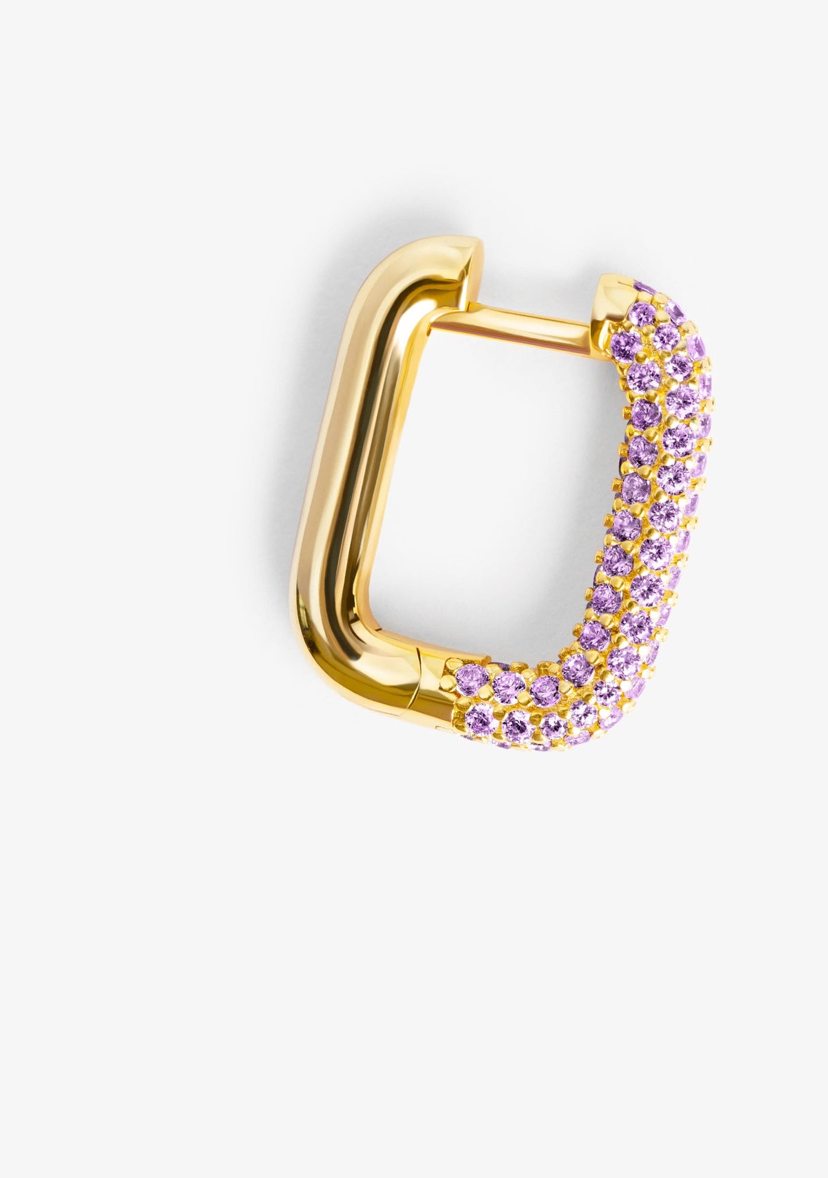 Piercing Rectangular Baño Oro 18K Con Circonitas Violeta