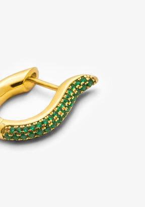 Piercing Baño Oro 18K Con Circonitas Coco Emerald