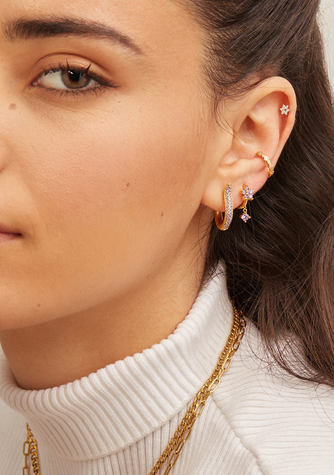 Piercing Coco Amethyst Gold