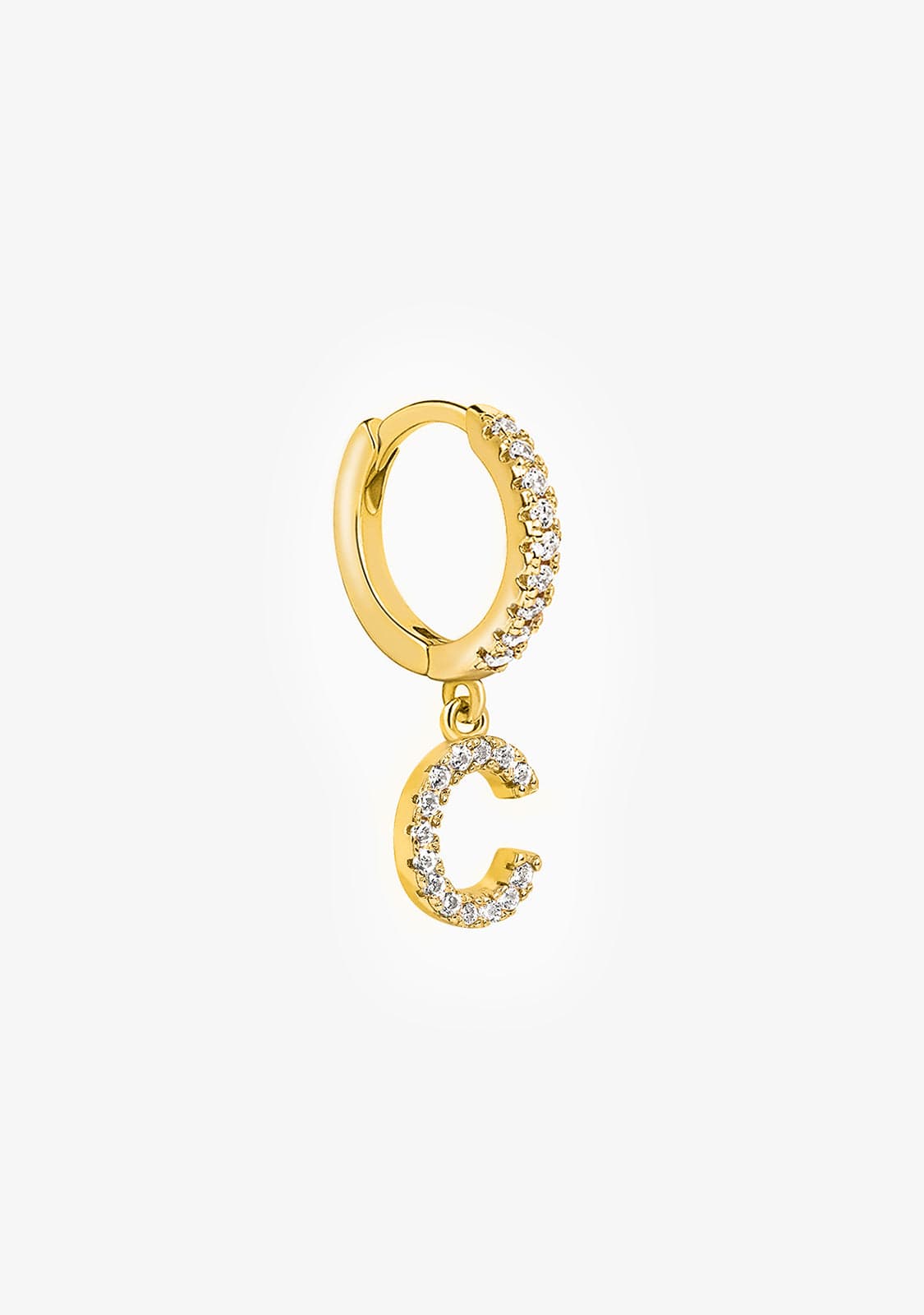 Initial Hoop Piercing Gold