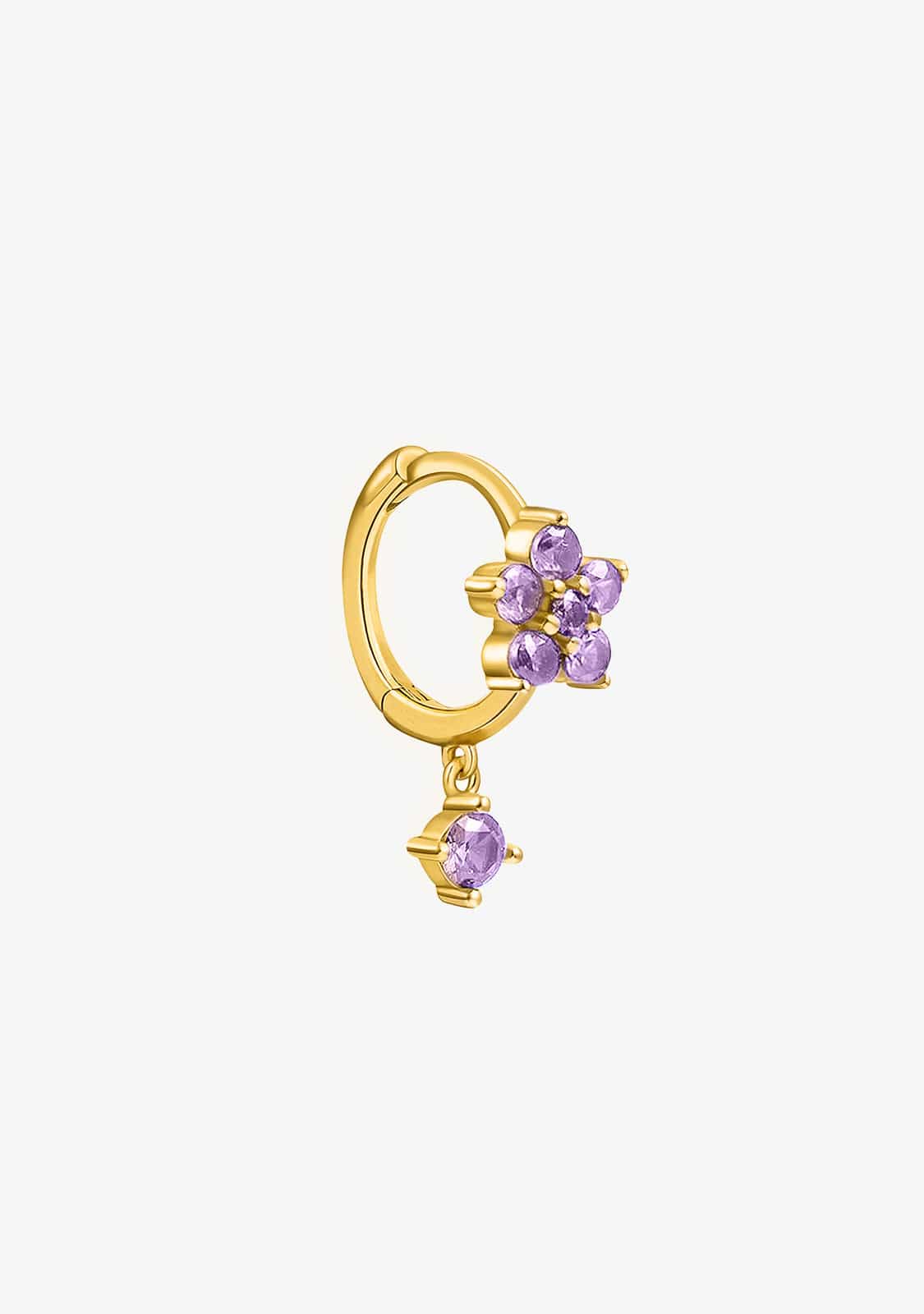 Fiore Amethyst Piercing Gold