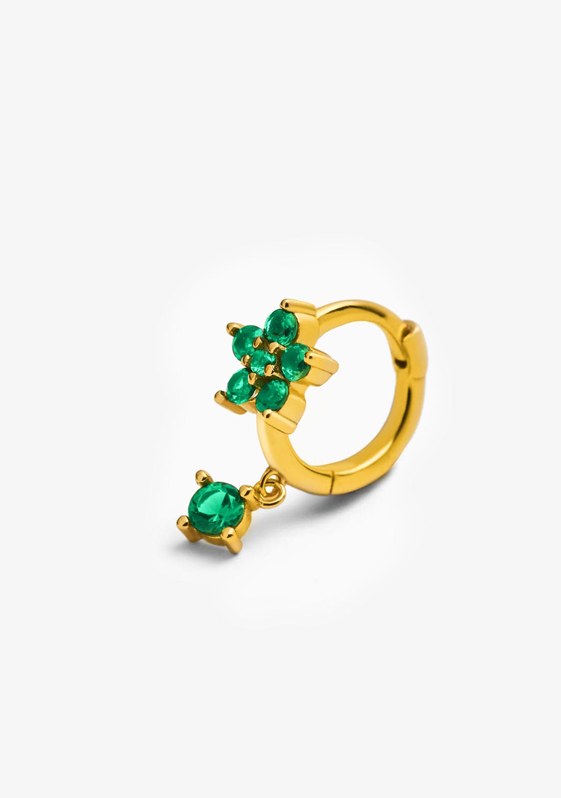 Piercing Fiore Ouro Esmeralda