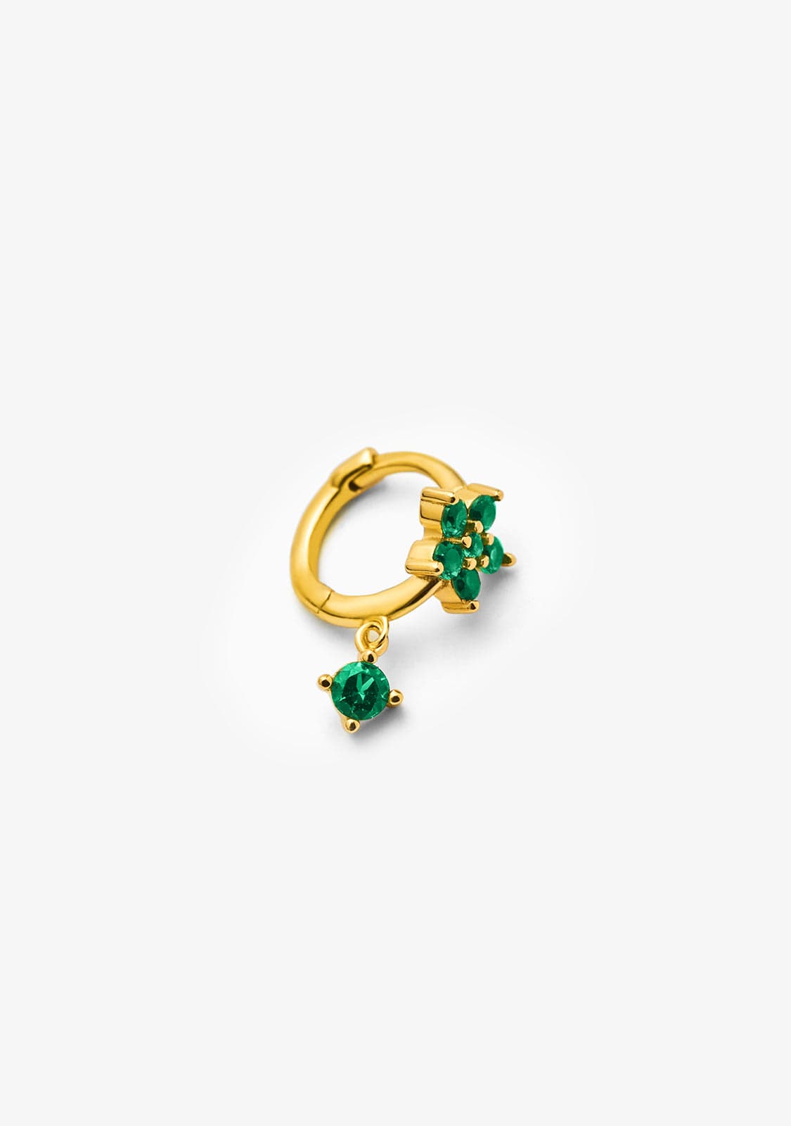Piercing Fiore Ouro Esmeralda