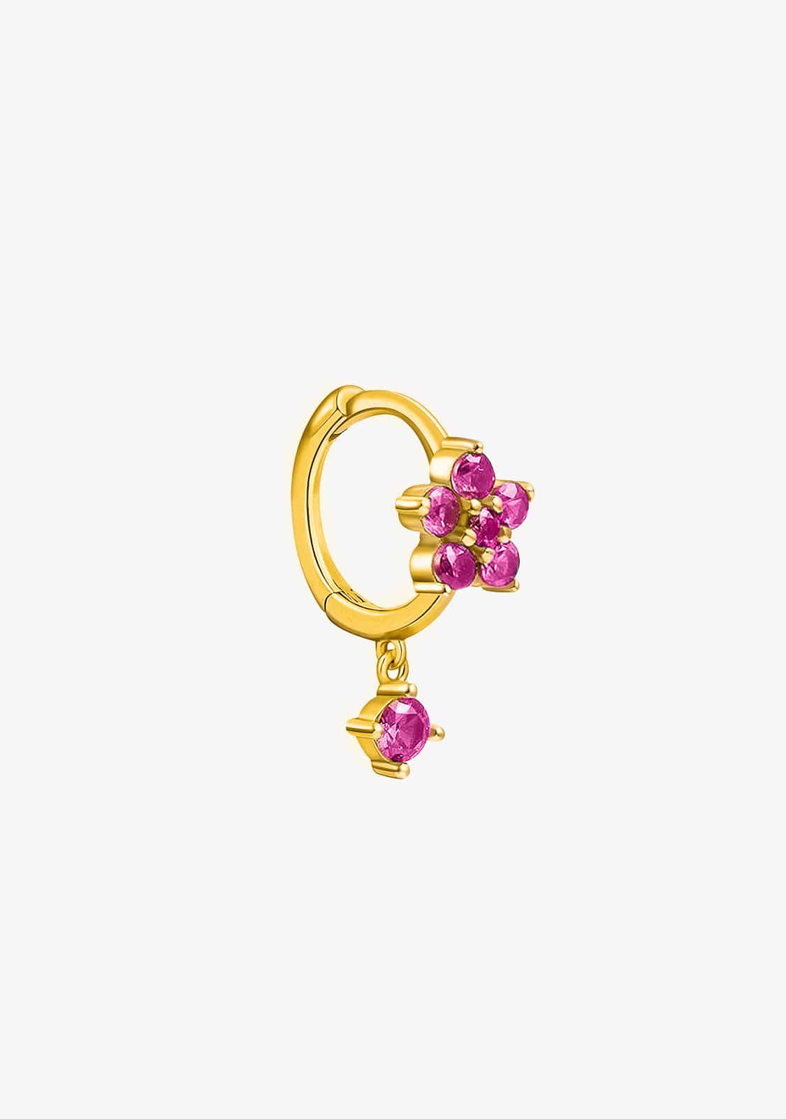 Piercing Fiore Ruby Gold