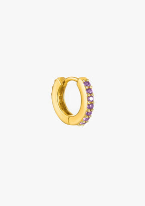 Zirconias Amethyst Hoop Piercing Gold