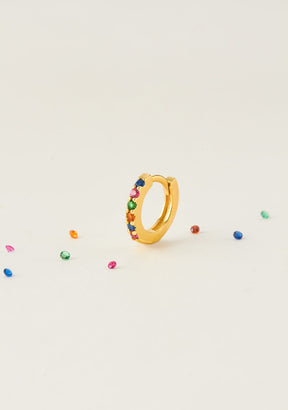 Multicolor Zirconias Hoop Piercing Gold