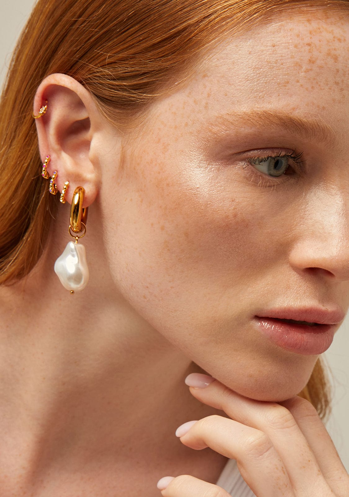 Polka Ruby Piercing Gold