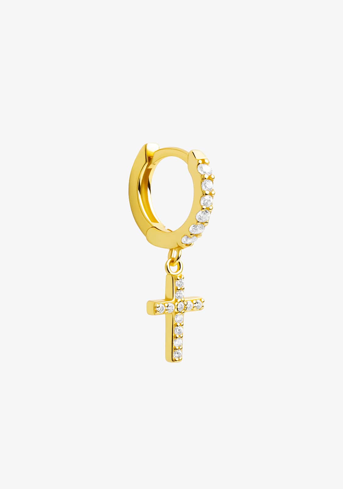 Cross Zirconias Hoop Piercing Gold