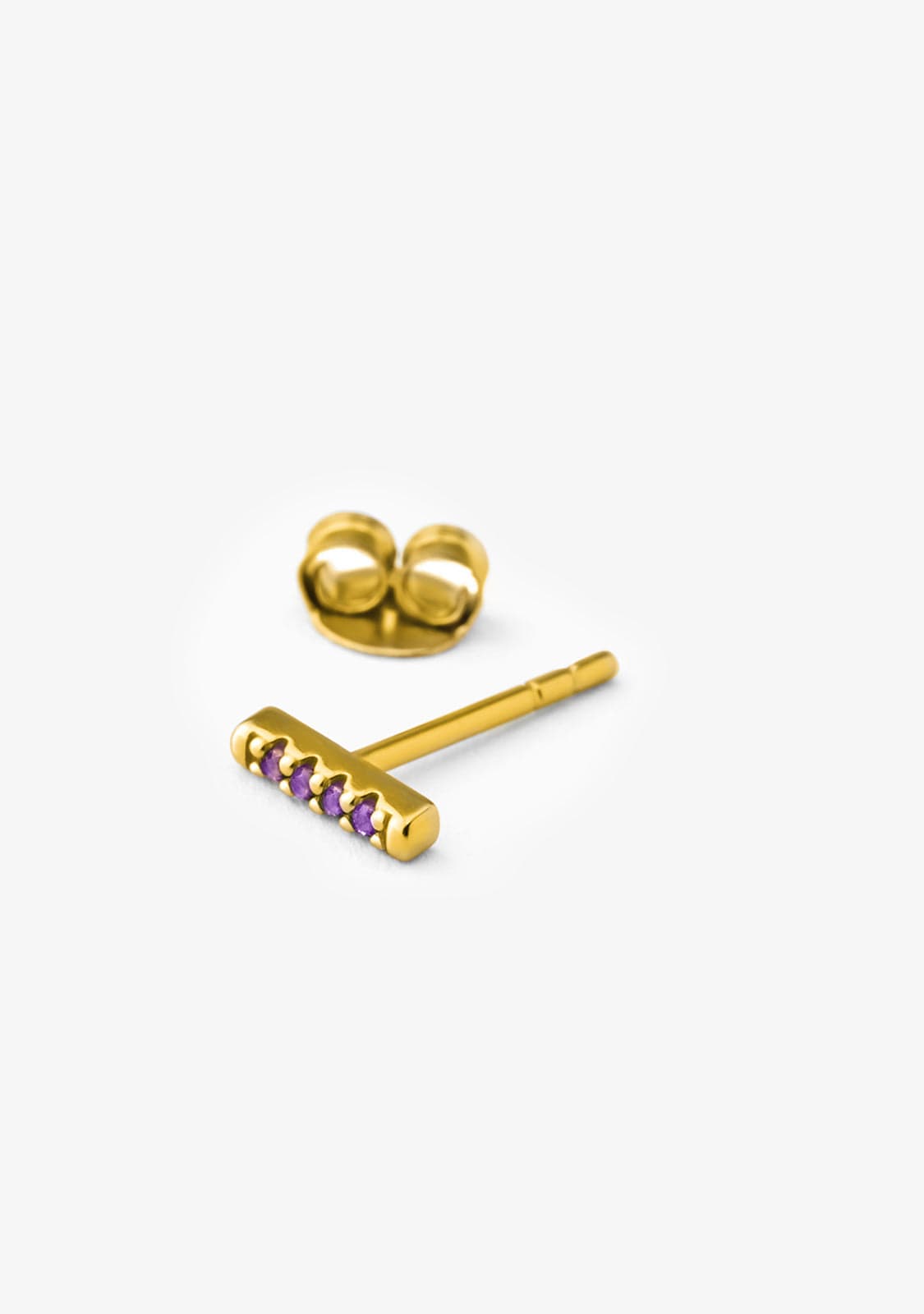 Stick Amethyst Piercing Gold