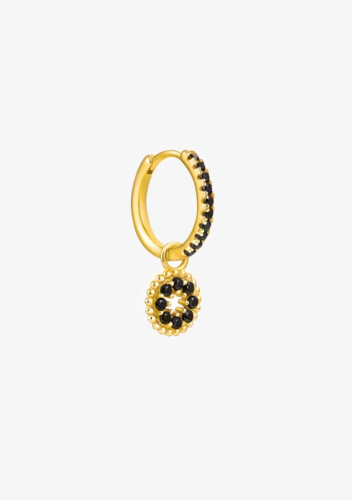 Piercing Aro Baño Oro 18K con Circonitas Negro Mone