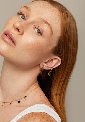 Piercing Aro Baño Oro 18K con Circonitas Negro Mone