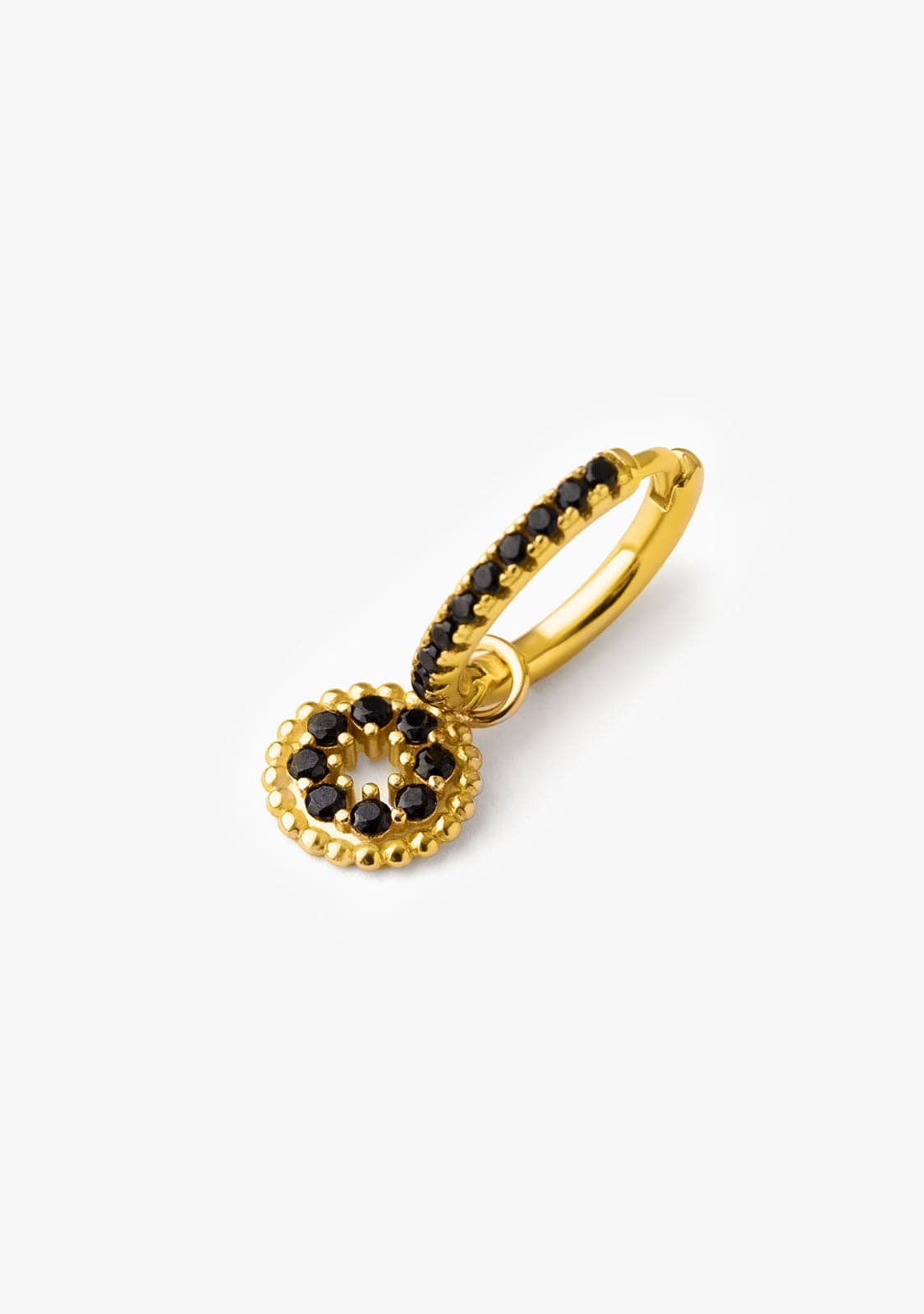 Piercing Aro Baño Oro 18K con Circonitas Negro Mone