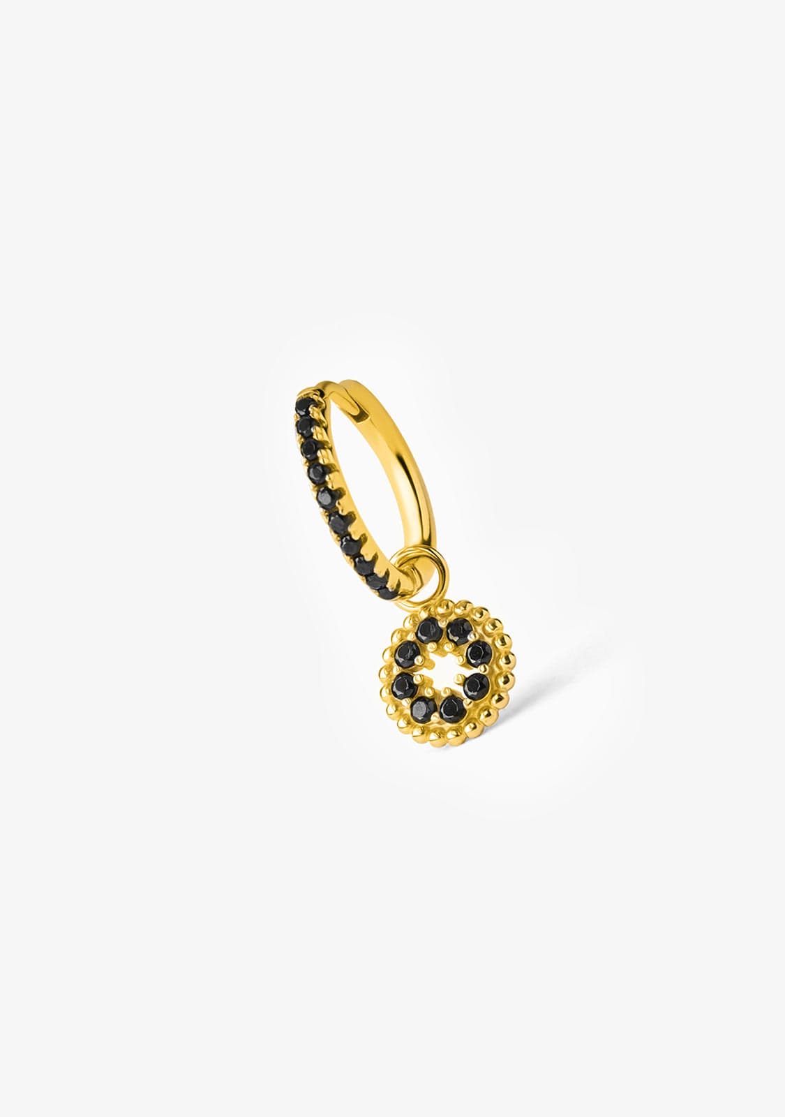 Piercing Aro Baño Oro 18K con Circonitas Negro Mone