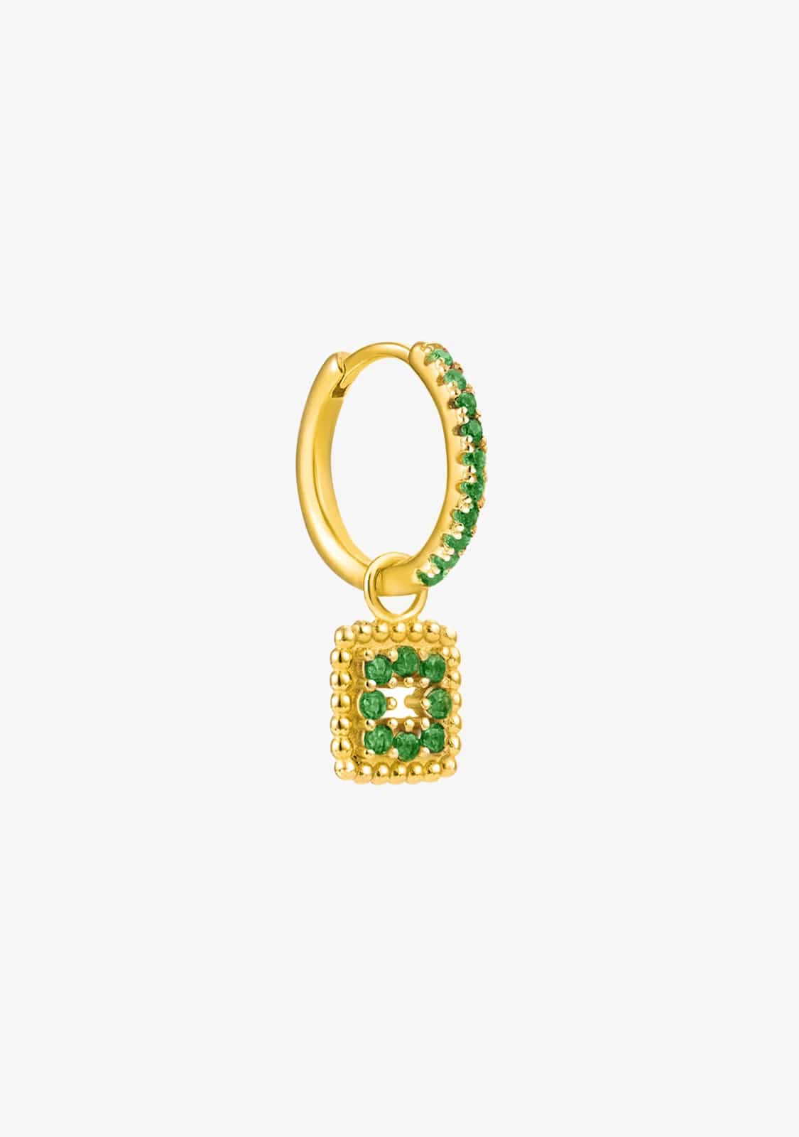 Piercing Cubo Baño Oro 18K Verde Esmeralda