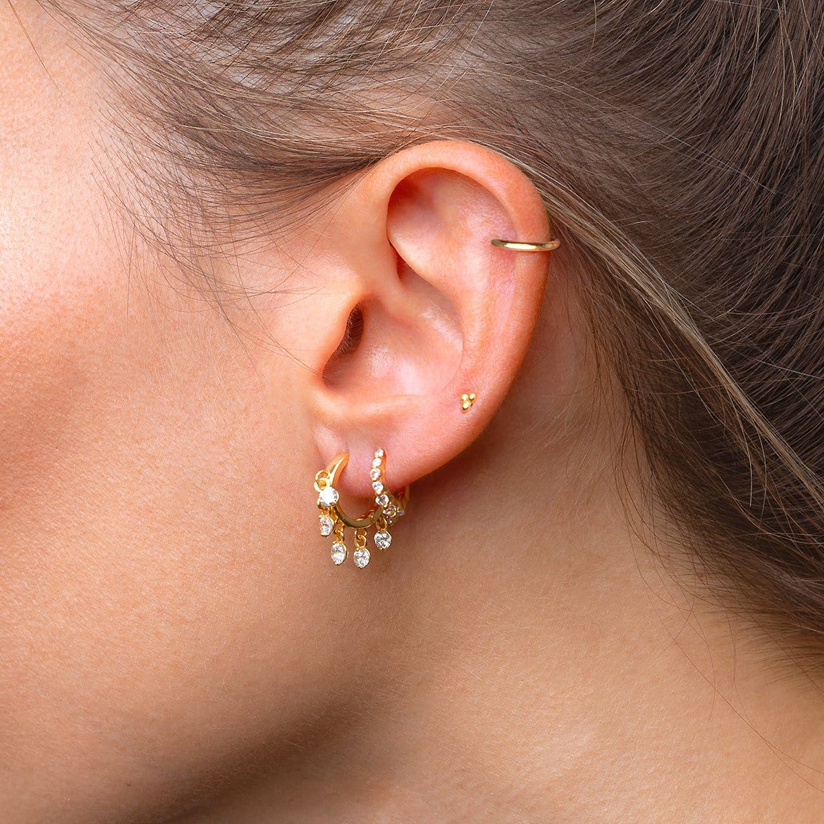 Piercing Degrade Hoop Zirkoniumdioxid Gold