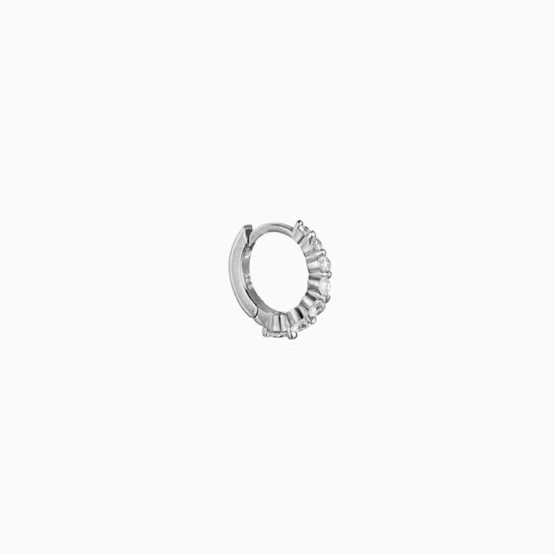 Piercing Degrade Hoop Zircons Silver