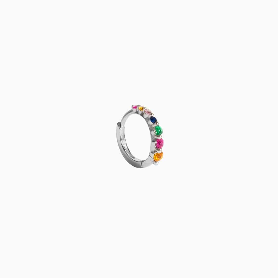 Degrade Ring Multicolor Zirconias Silver Piercing