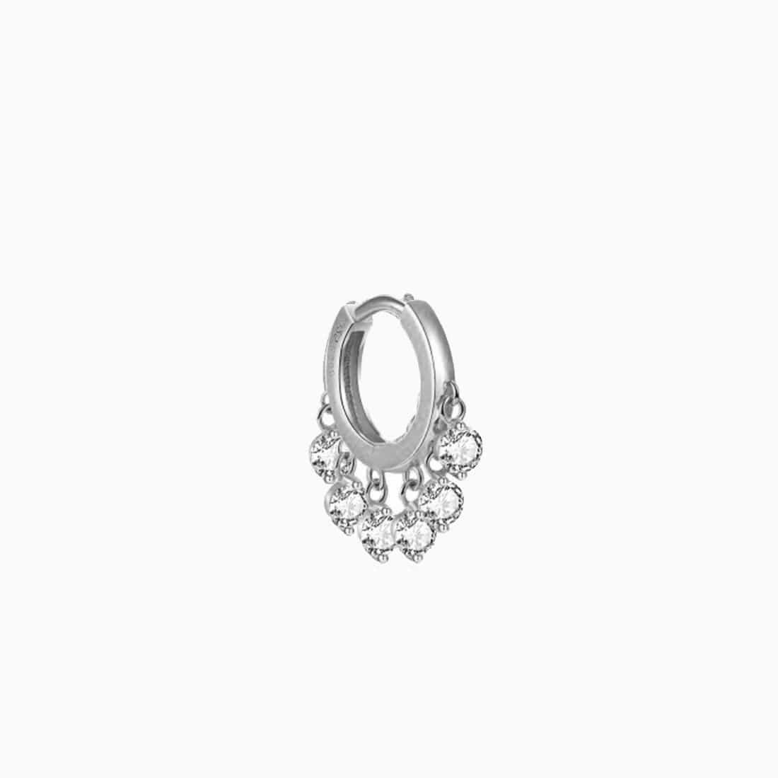 Piercing Königin Ring Zirkoniumdioxid Silber