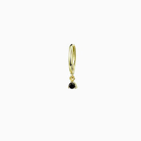 Black Crystal Gold Ring Piercing