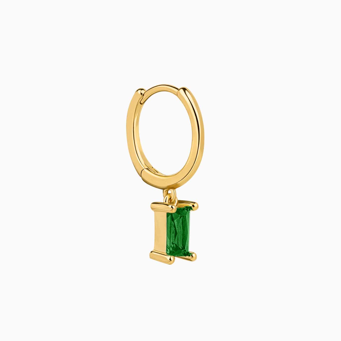 Piercing Hoop Baguette Ring Smaragd Gold