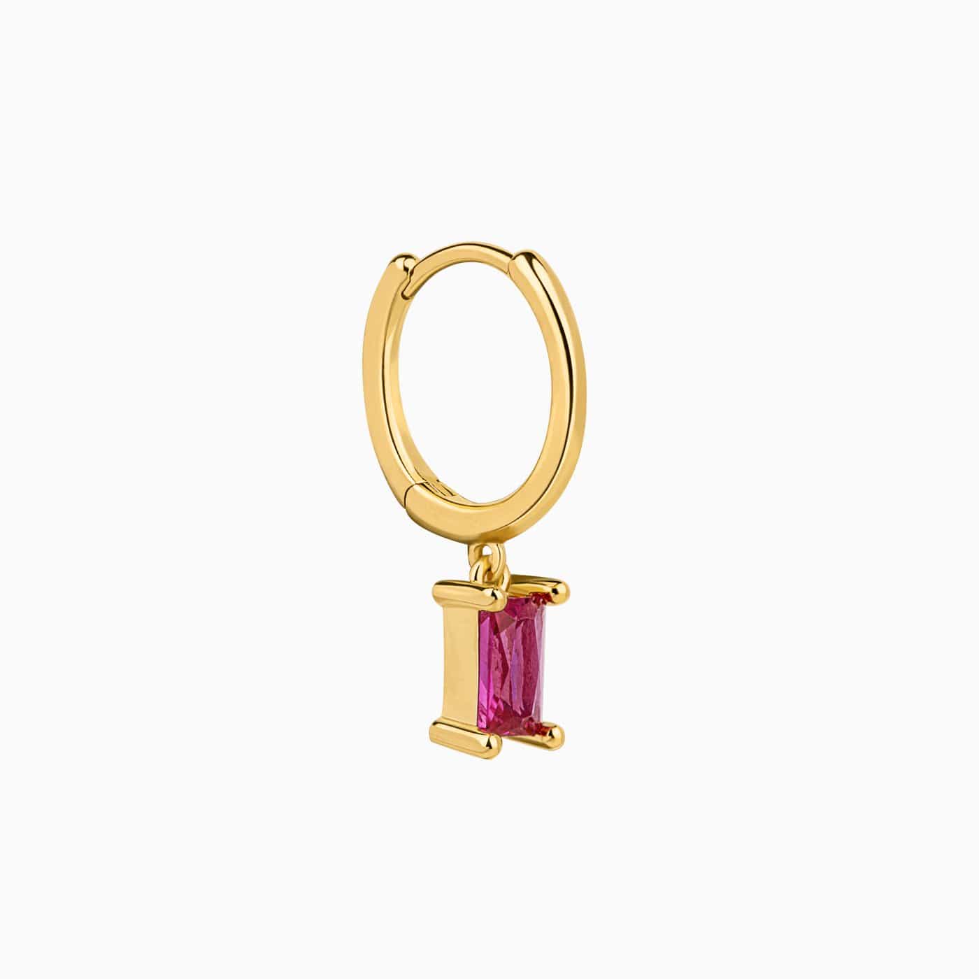 Piercing Ring Baguette Rubin Gold