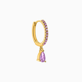 Tear Amethyst Hoop Piercing Gold