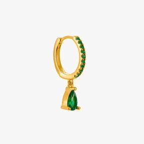 Tear Emerald Hoop Piercing Gold