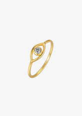 Eye Zirconia Gold Ring