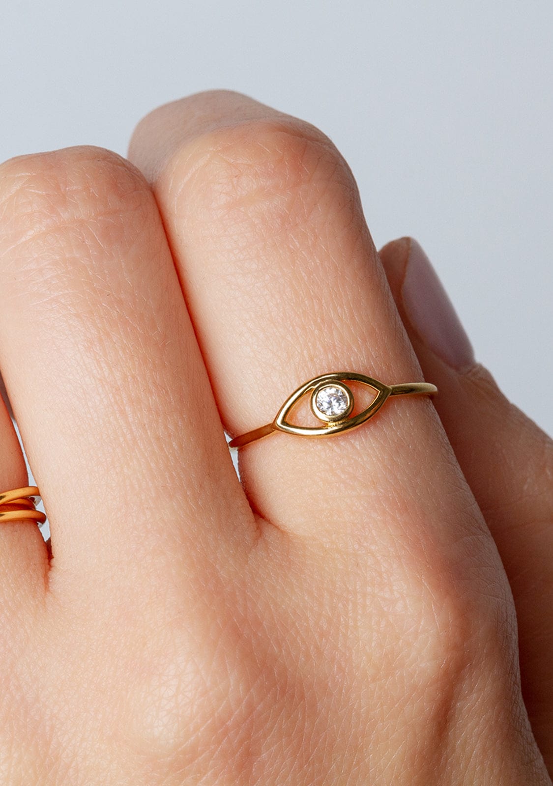 Eye Zirconia Gold Ring