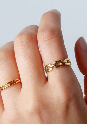 Anillo Baño Oro 18K Chain