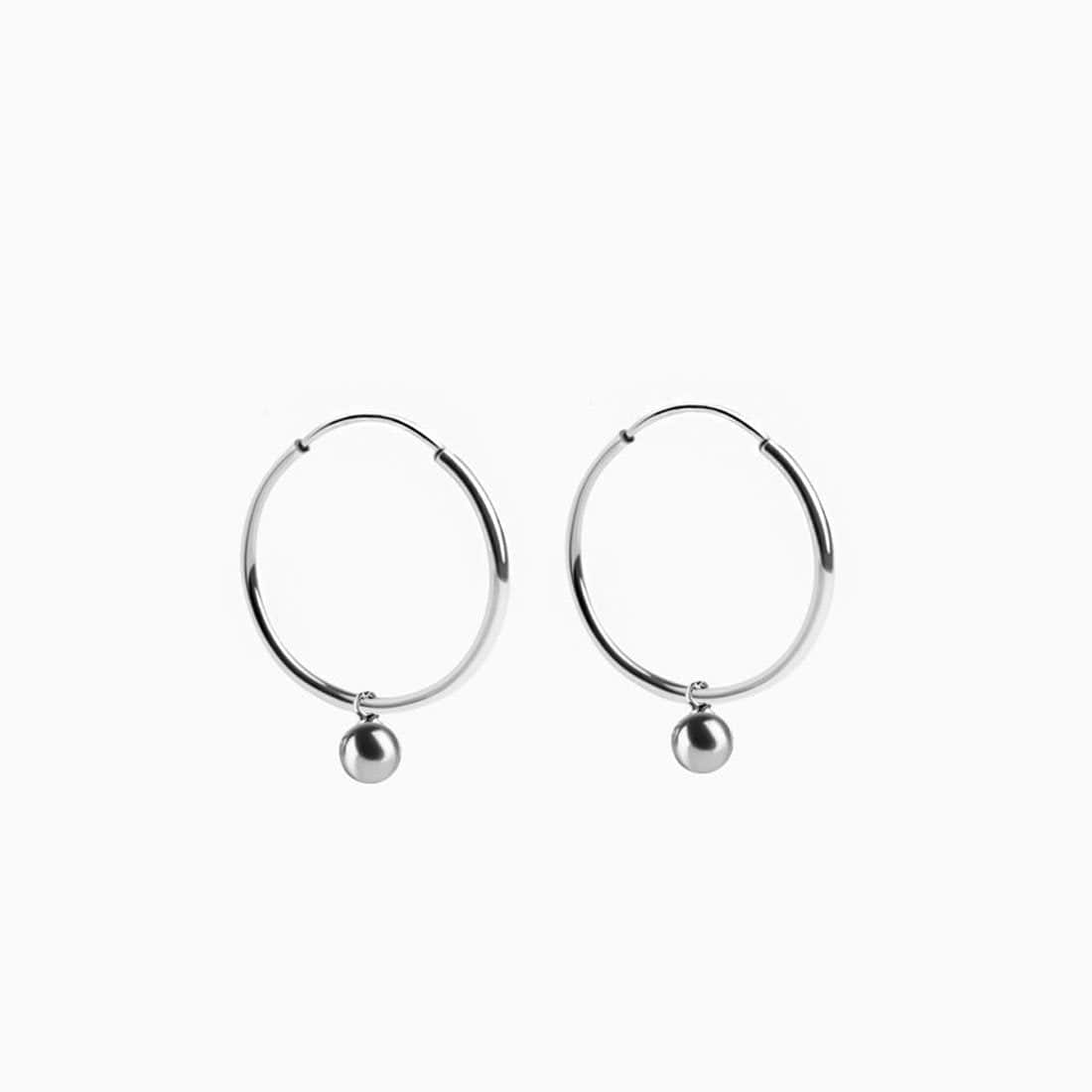Hoop Silver Bead Earring