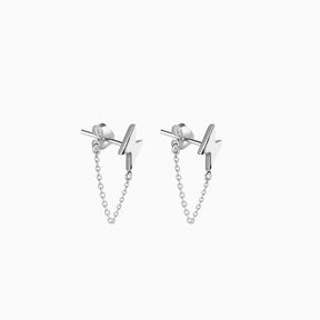 Silber Blitz Kette Ohrringe
