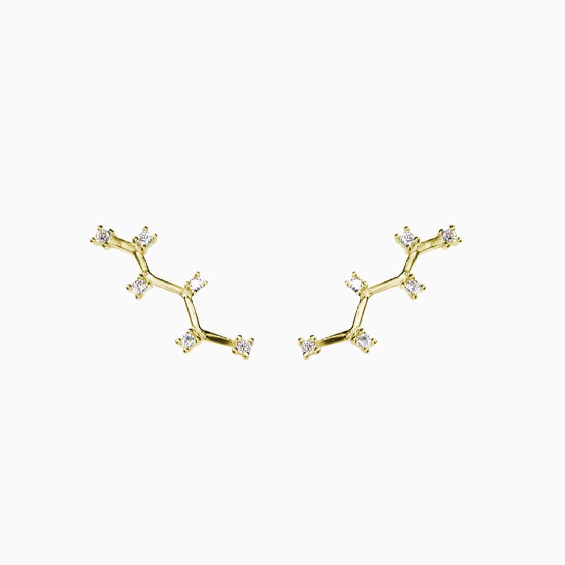 Climber Stylish Zirconia Gold Earring